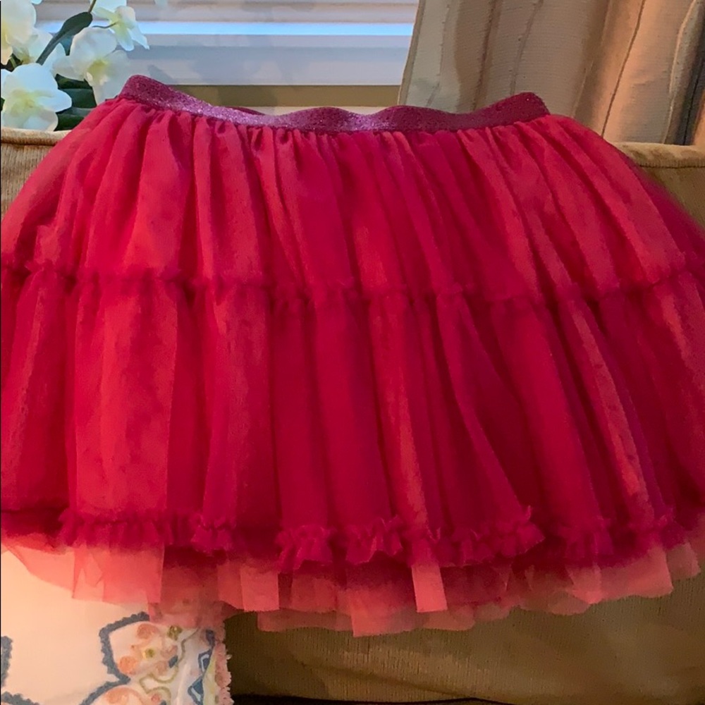 Bright pink tulle skirt